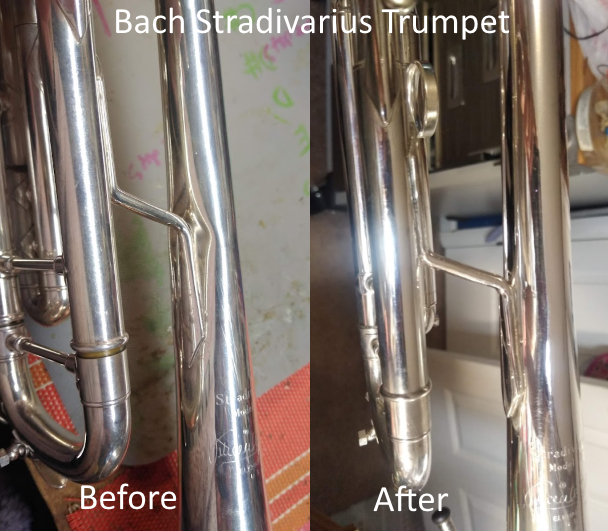 Bell dent removed from Bach Stradivarius trumpet
